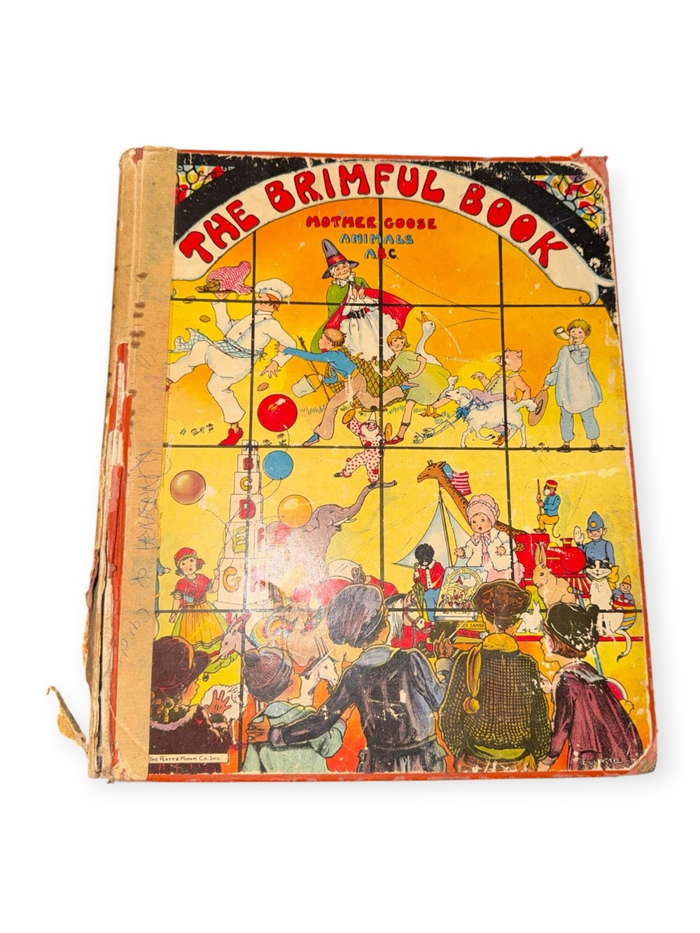 Antique 1939 The Brimful Book Platt & Munk Mother Goose Animals ABC Watty Piper